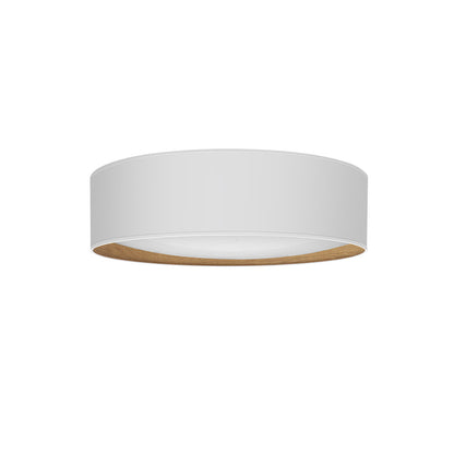 Plafón Tania Blanco/Madera Clara 96W LED Integrado Fabrilamp - Vista frontal del plafón de 60x60x14 cm