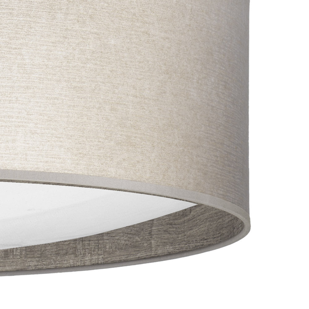 Plafón LED Fabrilamp fabricado en textil y policarbonato color madera gris