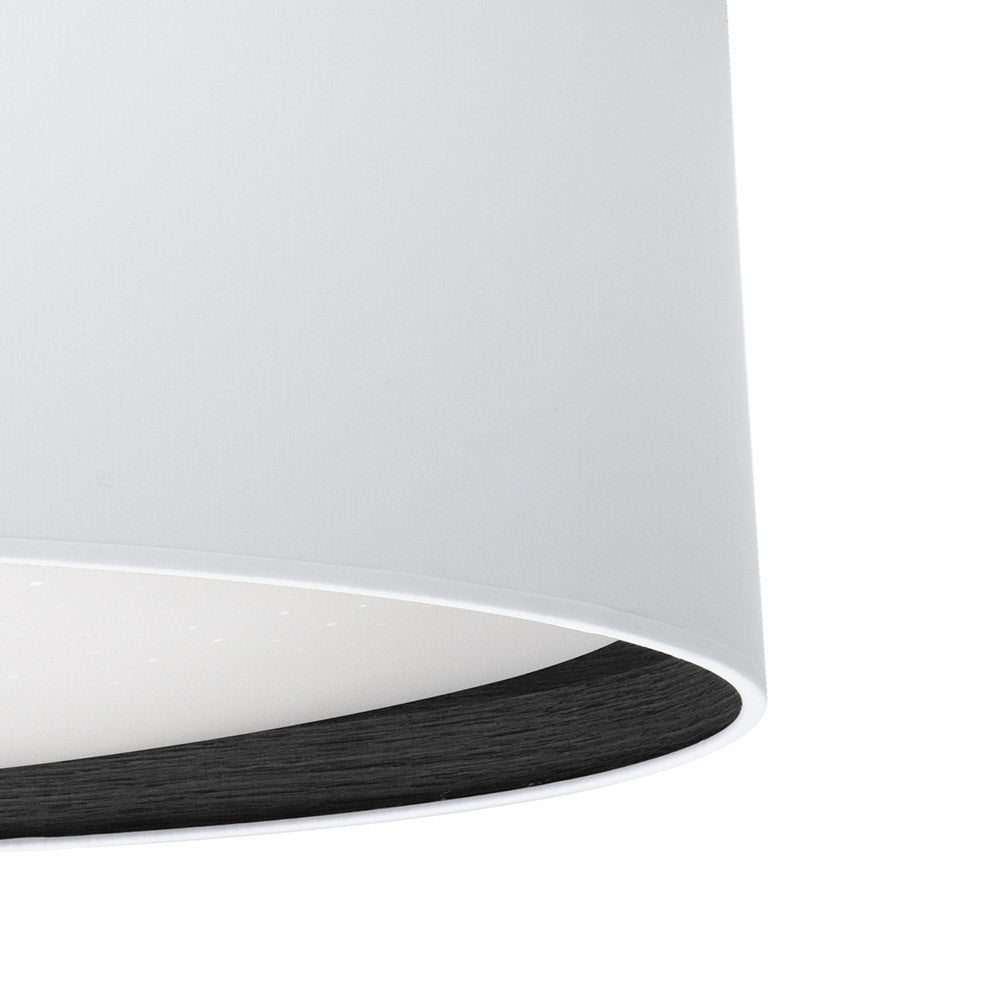 Plafón Tatiana fabricado en policarbonato blanco y madera negra