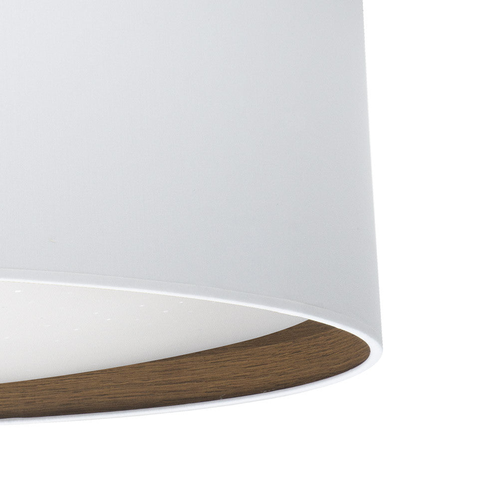 Plafón Tatiana fabricado en policarbonato blanco y madera oscura