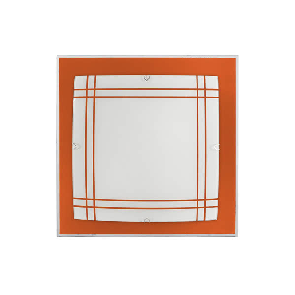 Plafón Amet Naranja 2xE27 de Fabrilamp/Abrila. Diseño de cristal decorado, ideal para interiores y exteriores.