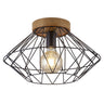 AJP / Alemar Plafón ANTIBES Negro y Madera 10831 - luzguru.com