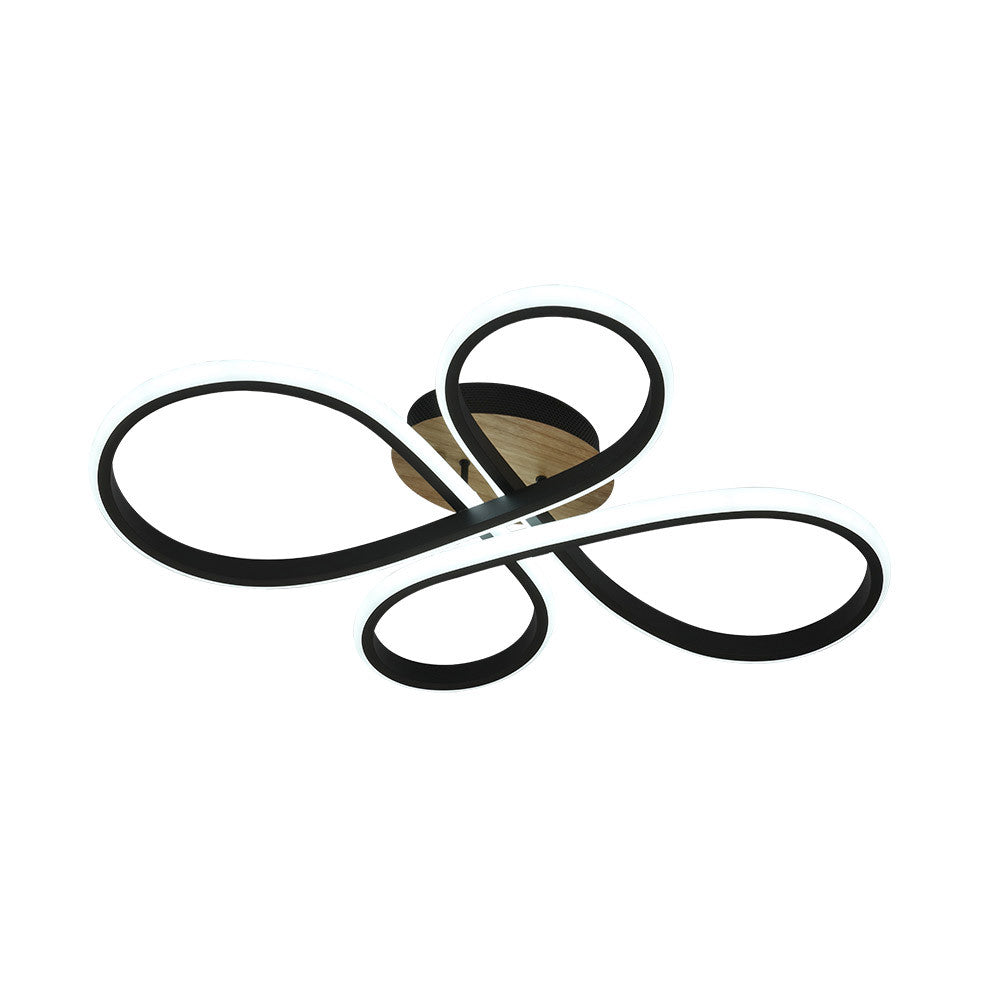 Plafón LED Bandeira Negro y Madera Fabrilamp / Abrila Ref. 244780889