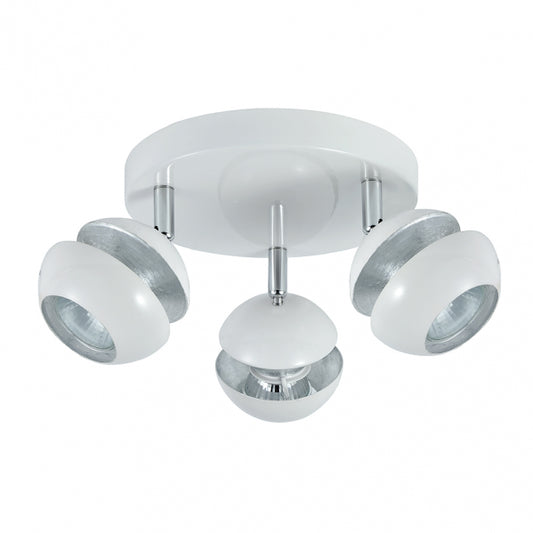 Plafón de Techo Beethoven 3xGU10 Blanco y Plata Fabrilamp - vista principal | Fabrilamp / Abrila