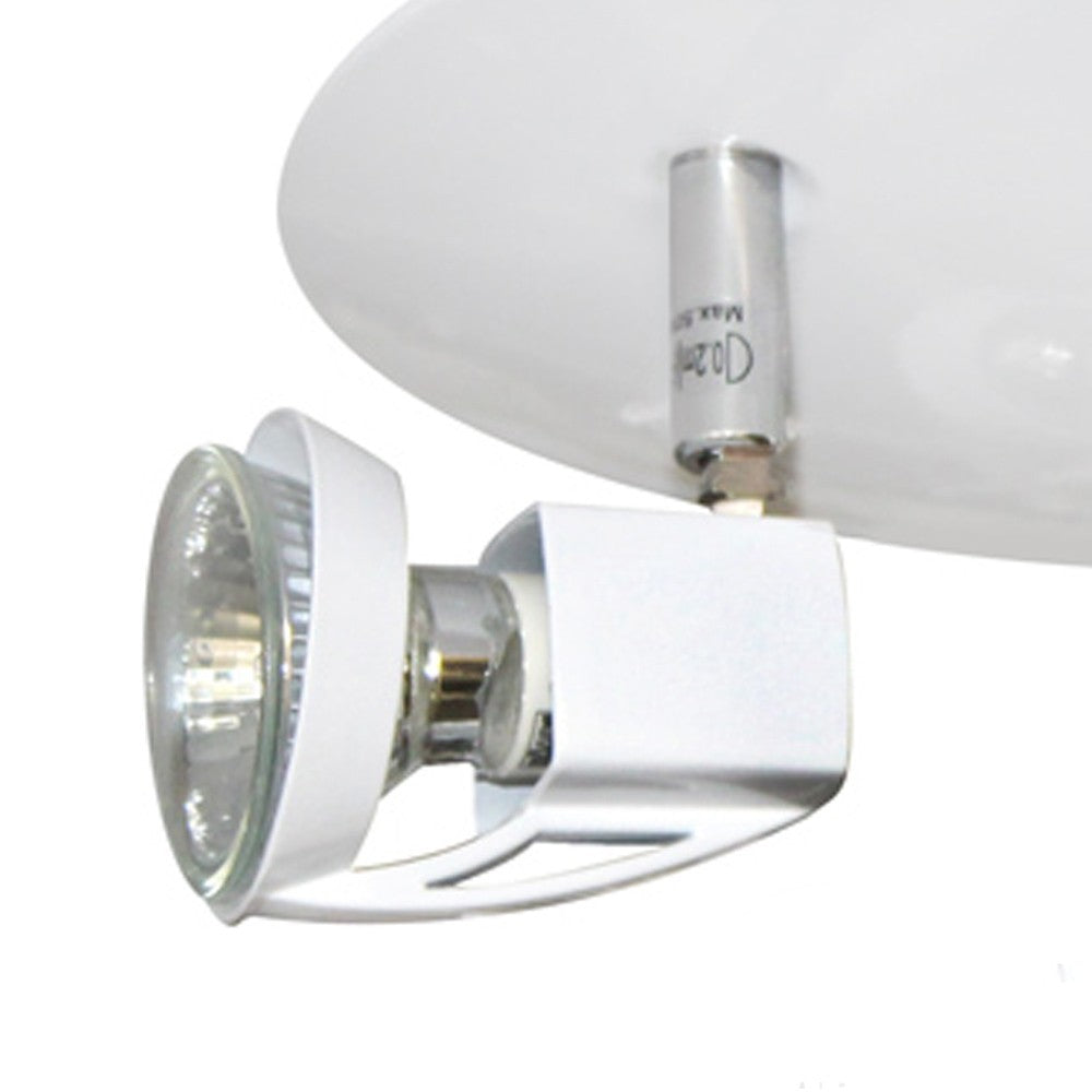 Plafón fabricado en acero y zamak color blanco para iluminación interior