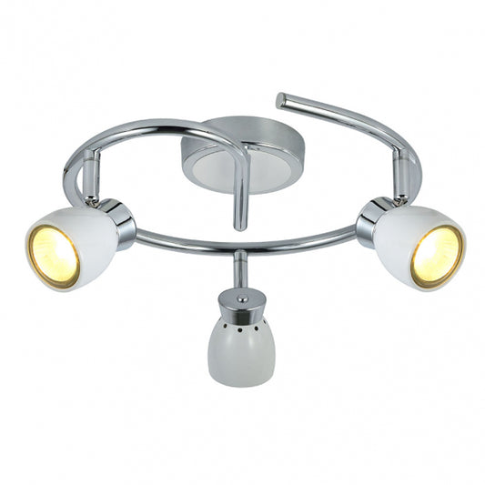 Plafón de Techo Chacho 3 Focos GU10 Blanco y Cromo Fabrilamp - imagen 2 | Fabrilamp / Abrila