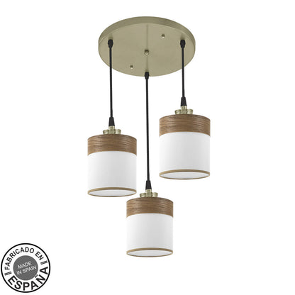 Plafón CLOE Fabrilamp / Abrila cuero y madera oscura ref 175483084