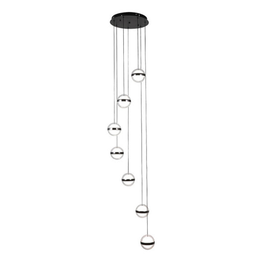 Plafón Colgante LED People 7 Luces Negro 196W Fabrilamp - vista principal | Fabrilamp / Abrila