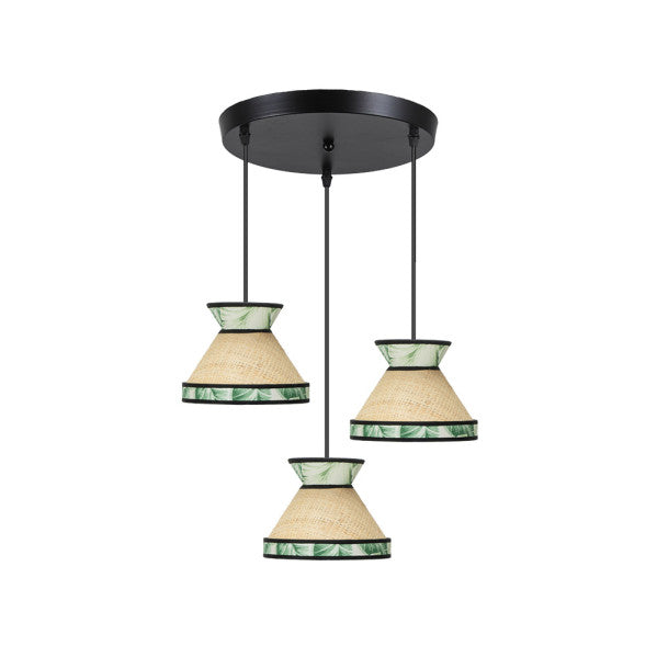 Plafón Constantinopla 3xe27 Beis/Verde de Fabrilamp / Abrila - Colección CONSTANTINOPLA - LUZGURÚ