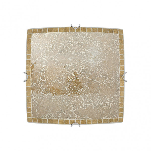 Plafón de Techo Cuadrado Tenor 30 cm Cristal Mosaico Fabrilamp