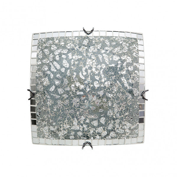Plafón de Techo Cuadrado Tenor 30 cm Cristal Mosaico Fabrilamp - Cromo | Fabrilamp / Abrila · Ref. 177593120