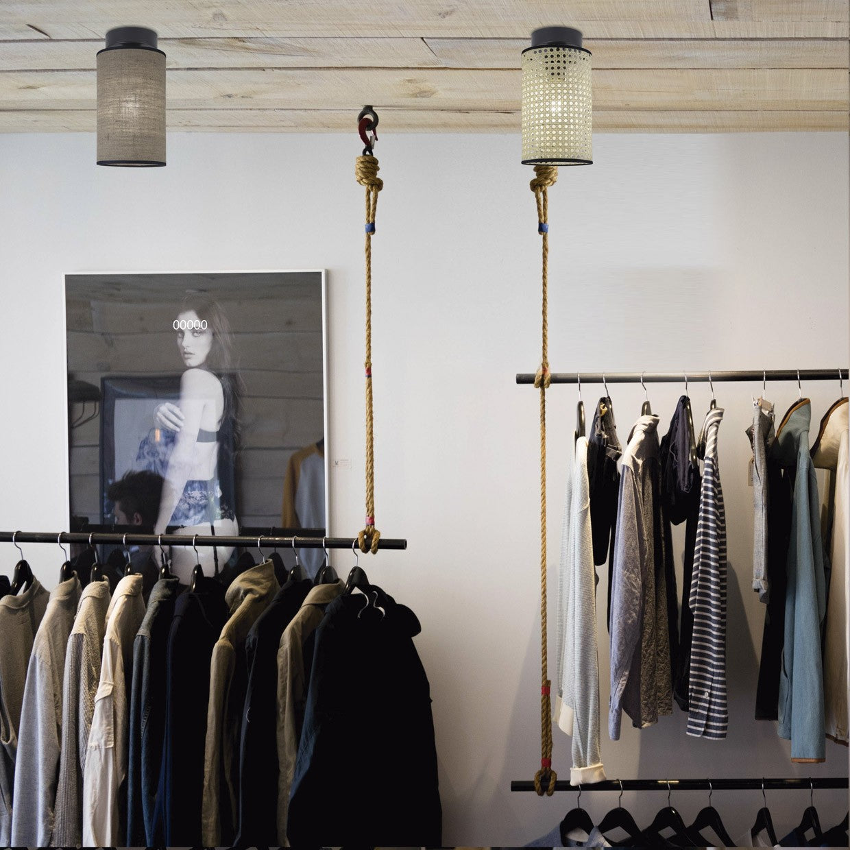 Medidas Plafón DAFNE Natural Negro AJP/Alemar Ref. 60240 - luzguru.com
