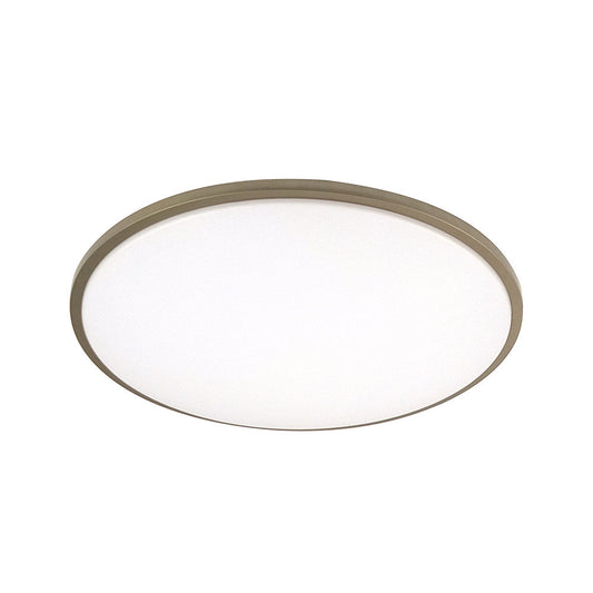 Plafón LED Eglon Fabrilamp / Abrila Blanco y Cuero, Ref. 245483514