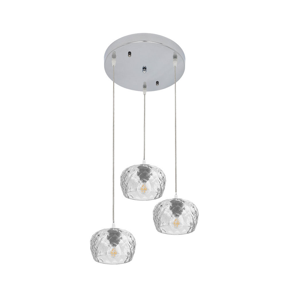 Plafón Estela 3 Luces Cristal Tallado Cromo Fabrilamp / Abrila 196883020