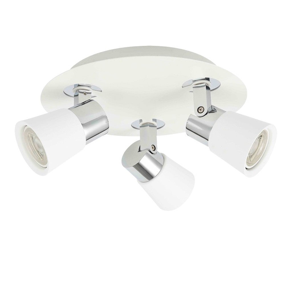 Plafón Focos GU10 IRIS CristalRecord Blanco y Cromo, Ref. 25-135-03-000
