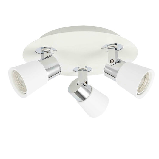 Plafón Focos GU10 IRIS CristalRecord Blanco y Cromo, Ref. 25-135-03-000