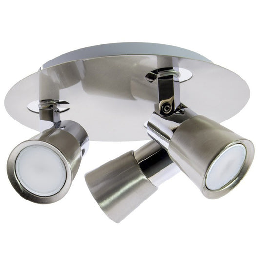 Plafón Techo IRIS CristalRecord Focos GU10 Níquel Cromo 25-135-03-002