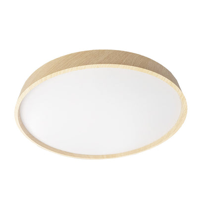 Plafón LED Kiara Fabrilamp regulable blanco y haya, ref. 218784068