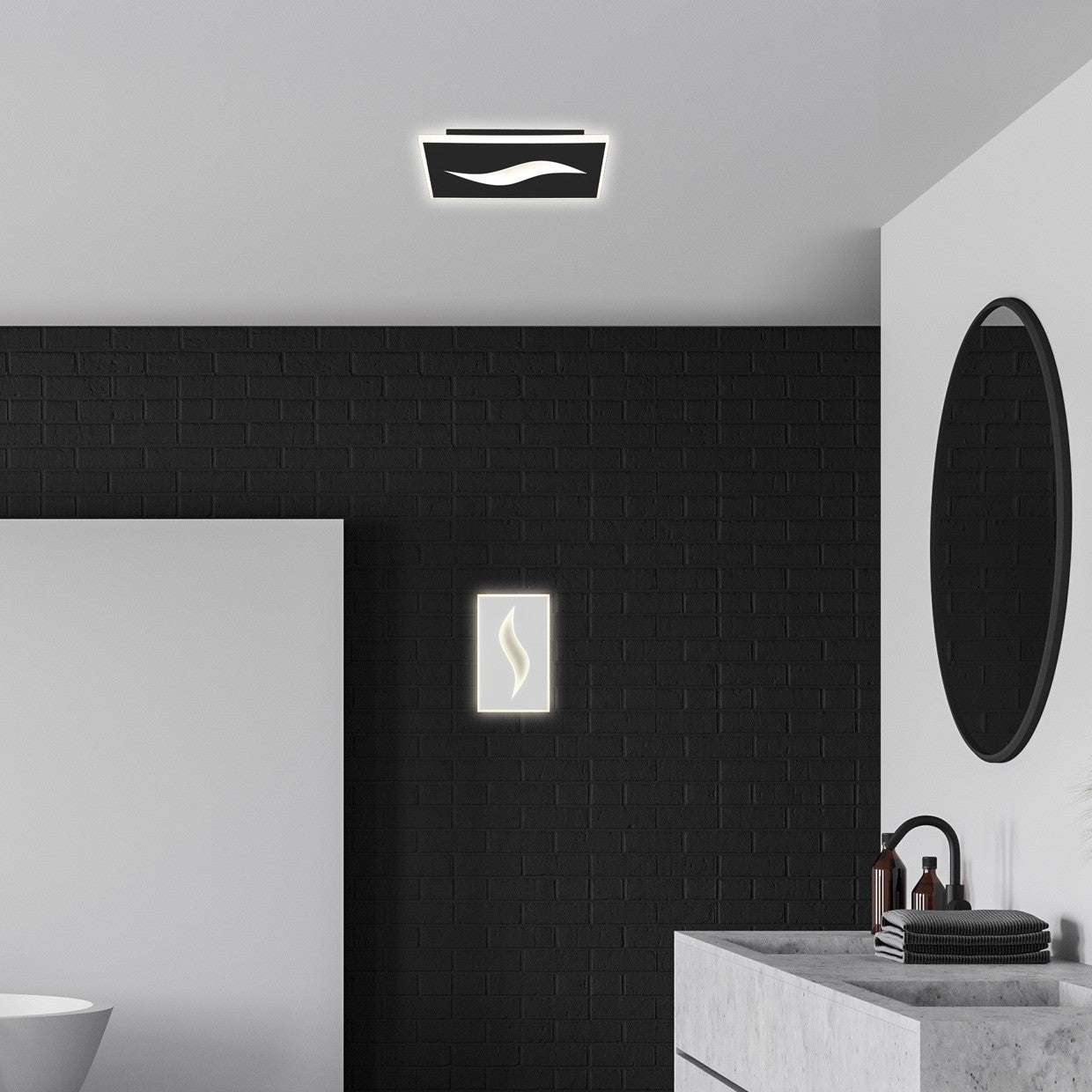 Medidas Plafón LED Amir AJP/Alemar Ref. 11101: Diagrama con dimensiones detalladas del plafón LED blanco de 22W y 3000K.
