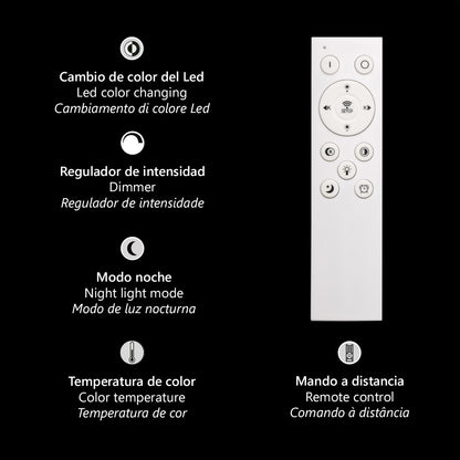 Plafón LED Arnau AJP/Alemar 11507 - Medidas: [Insertar Medidas Aquí]. 70W, 4969 lúmenes, luz blanca regulable (3000-6000K).
