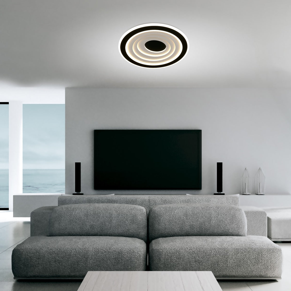 Medidas Plafón LED CastEdu 123W Negro - Ref. 11506 - AJP/Alemar - luzguru.com
