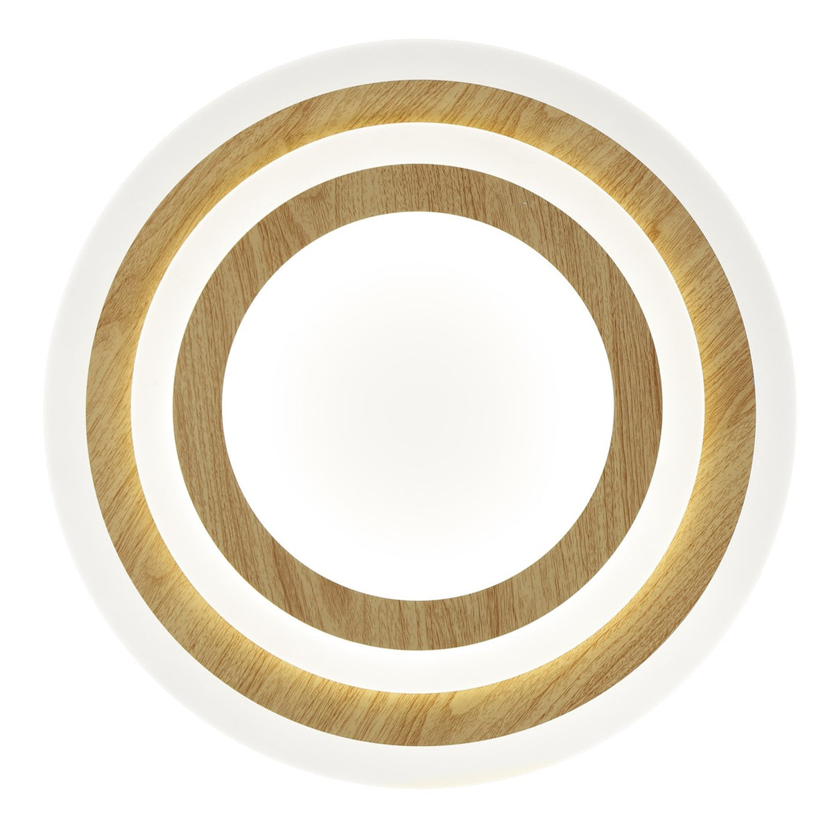 Plafón LED Galet 40 cm Blanco y Madera 38W Alemar - vista principal | AJP / Alemar · Ref. 11990