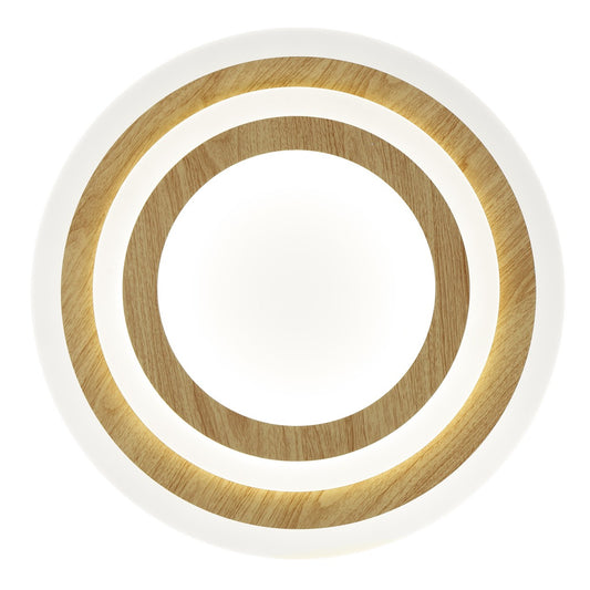 Plafón LED Galet 40 cm Blanco y Madera 38W Alemar - vista principal | AJP / Alemar