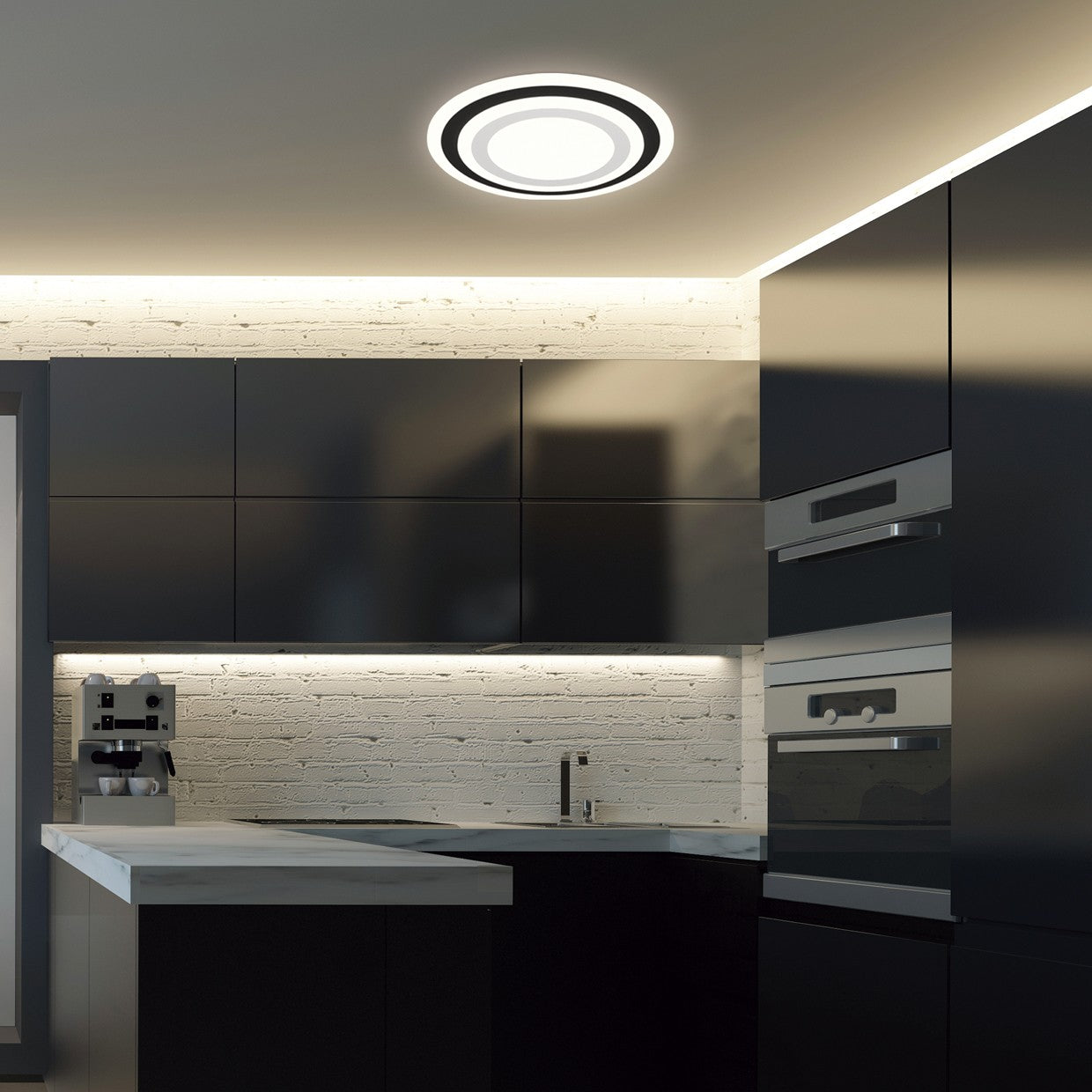 Medidas Plafón LED Galet Negro 38W AJP/Alemar Ref. 11503 - LuzGuru
