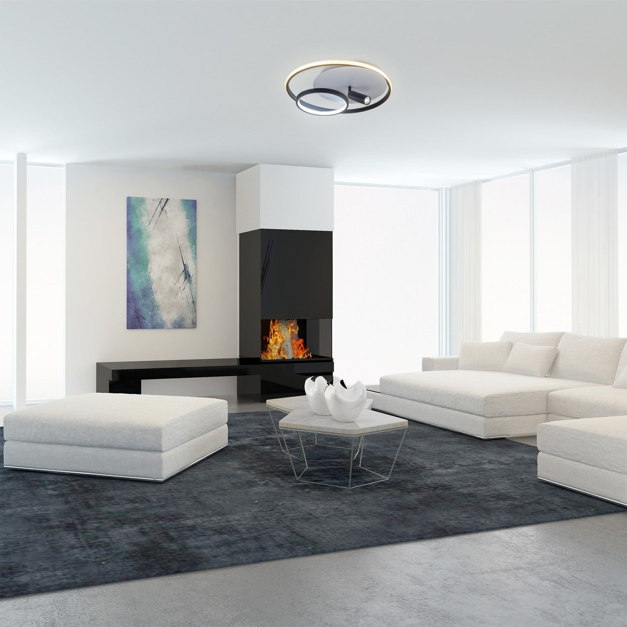 Plafón LED Garona AJP/Alemar (Ref. 60456): Dimensiones detalladas. Iluminación moderna, eficiente y elegante para tu hogar.  Compra en luzguru.com
