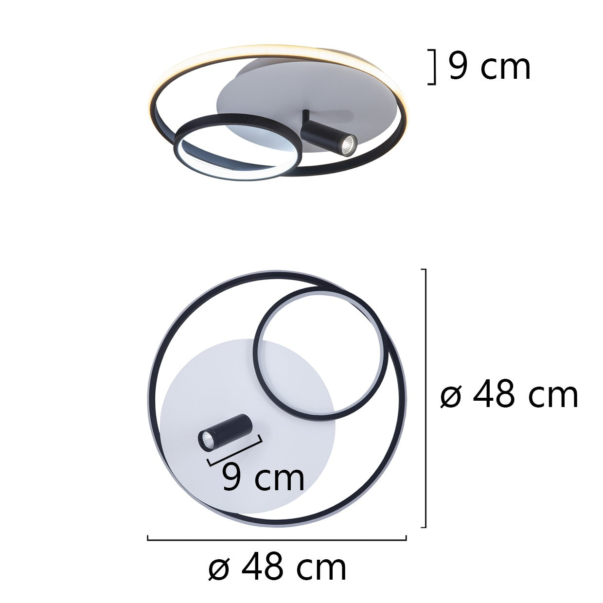 Medidas Plafón LED Garona AJP/Alemar Ref. 60456 - luzguru.com
