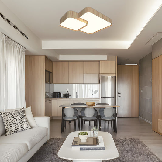 Plafón LED Isola 72W Efecto Madera Natural con Mando Alemar - vista principal | AJP / Alemar