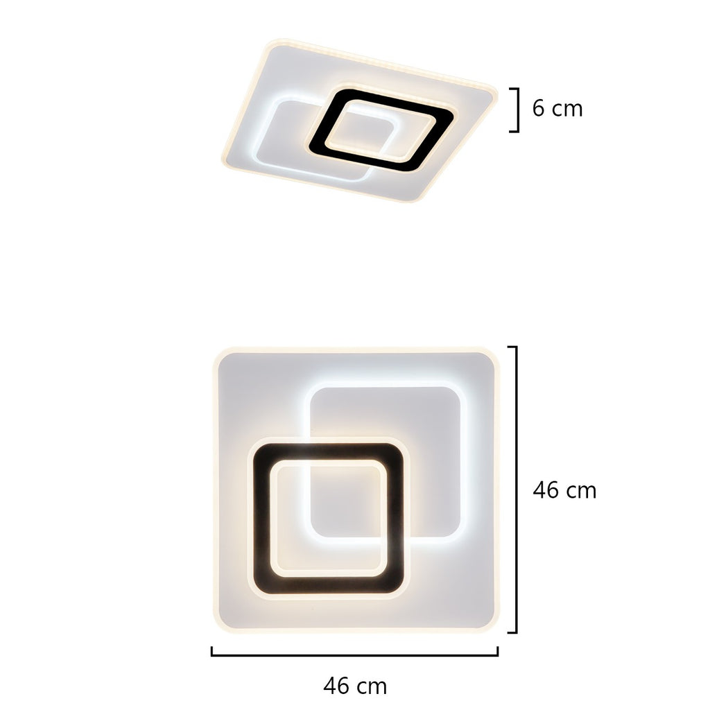 Medidas Plafón LED AJP Alemar Loria 60454 - 40W, 4560 lúmenes.  Iluminación moderna para tu hogar.
