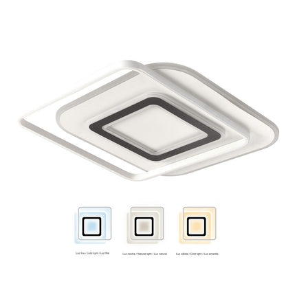Plafón Naos fabricado en Aluminio y PVC color blanco