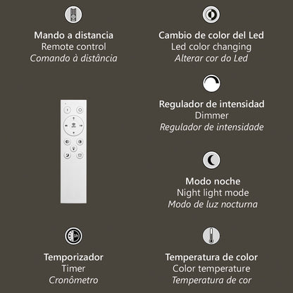Plafón LED Niro AJP/Alemar (Ref. 11663): Dimensiones del plafón LED de 67W con temperatura de color regulable (3000-6000K) para una iluminación eficiente y versátil.  Luzguru.com
