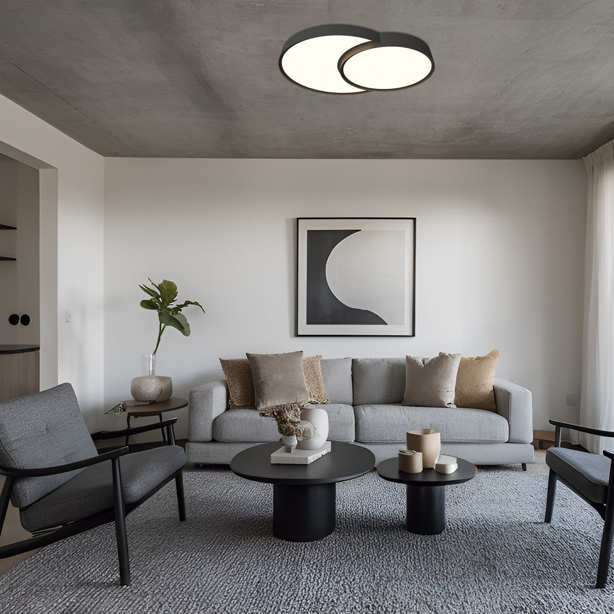 Plafón LED AJP / Alemar Niro Negro 67W - luzguru.com