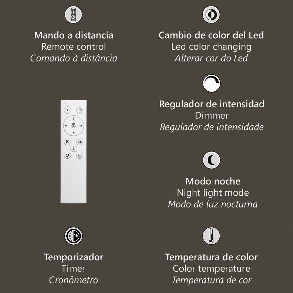 Medidas Plafón LED Niro Negro 67W AJP/Alemar Ref. 11664 - LuzGuru
