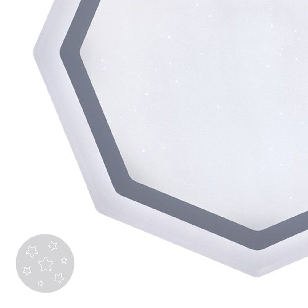 Plafón OTTO fabricado en PC color blanco con efecto estrellas