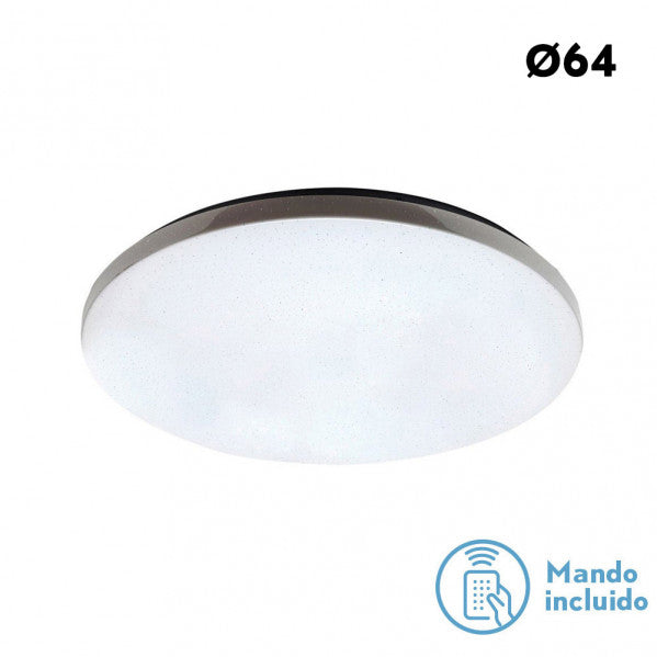 Plafón LED Amaranto 50W blanco, vista general, luzguru.com