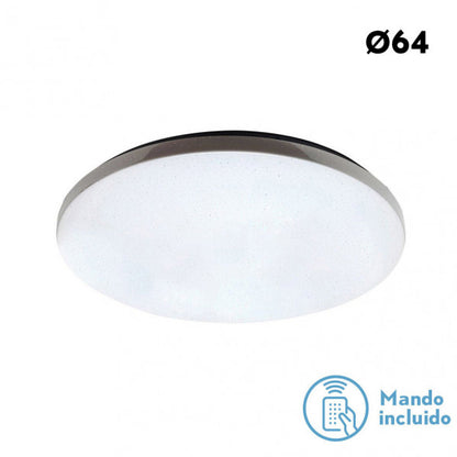 Plafón LED Amaranto 50W blanco, vista general, luzguru.com