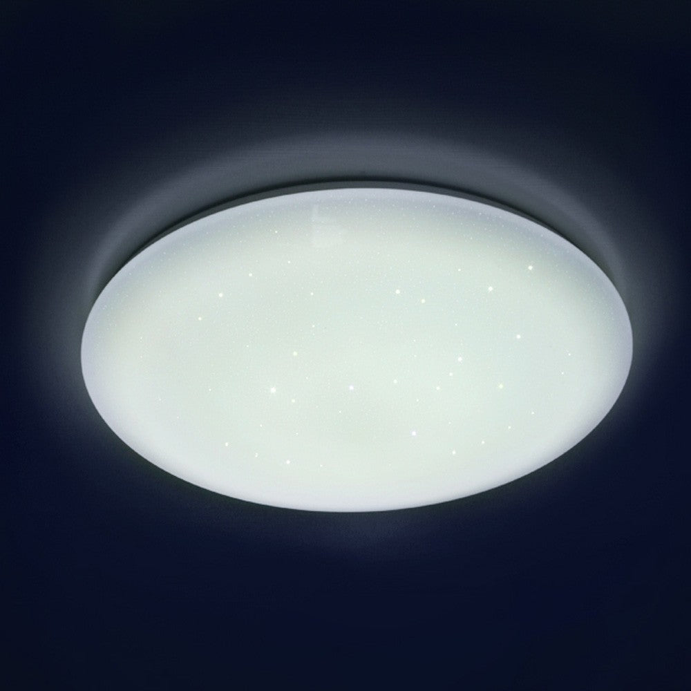 Plafón Sever fabricado en Aluminio color blanco con efecto estrellas