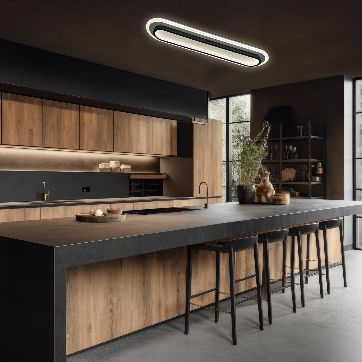 Plafón LED Solomon Negro AJP/Alemar (Ref. 11293): Medidas detalladas. Iluminación moderna y eficiente de 38W y 2650 lúmenes para tu hogar.  Compra ahora en luzguru.com
