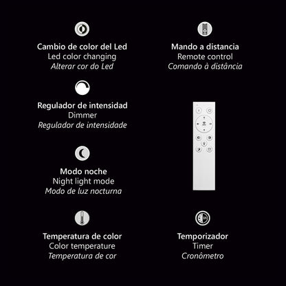 Medidas Plafón LED Tana 11665 AJP/Alemar - Blanco-Madera, luzguru.com
