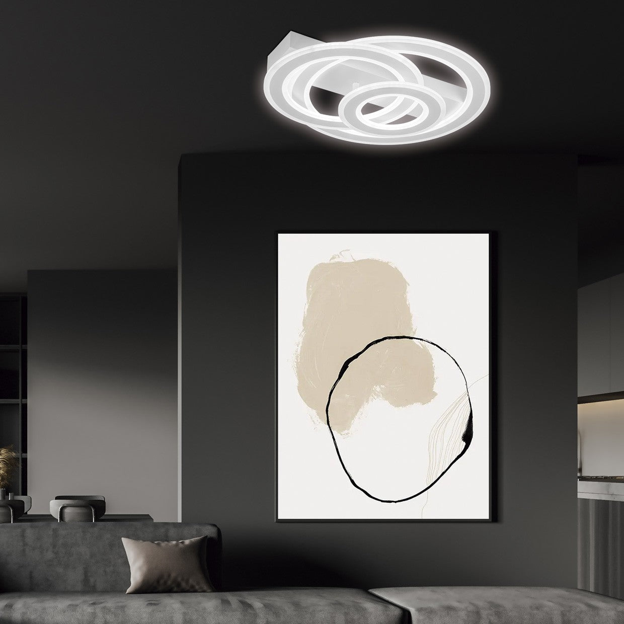 Plafón LED Zero AJP/Alemar 60227 - Medidas: [Insertar medidas aquí, ej: Diámetro 50cm, Alto 10cm].  Iluminación eficiente 50W 4750lm. Luzguru.com
