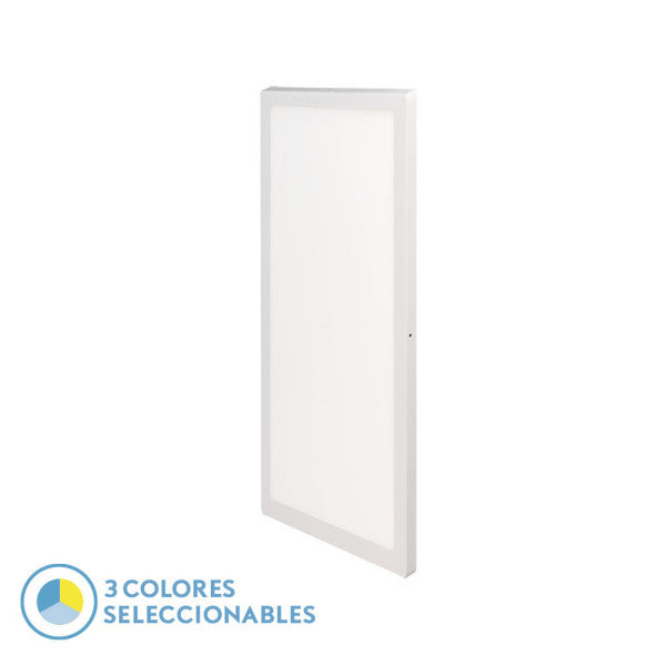 Panel Llano 36w blanco, vista frontal, iluminación LED de Fabrilamp en luzguru.com