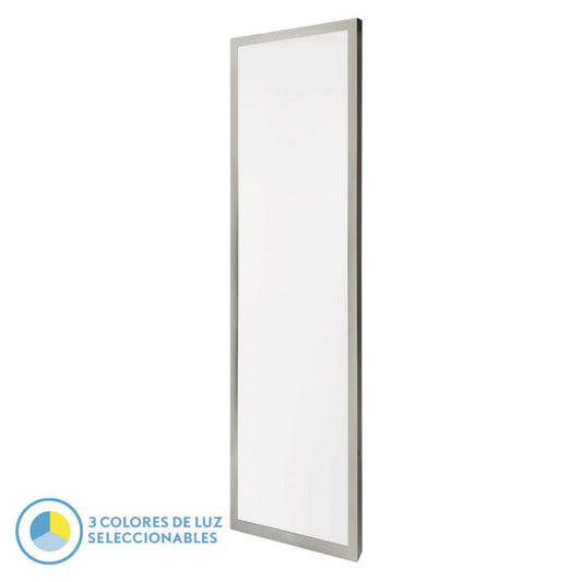 Panel Llano 72w Níquel - Vista frontal. Iluminación LED de alta calidad de Fabrilamp en luzguru.com