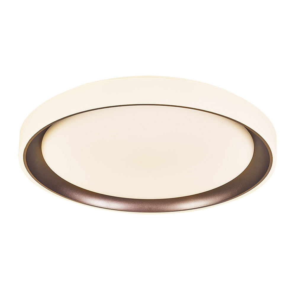 Plafón Luanda fabricado en Metal color Marrón y Policarbonato Blanco