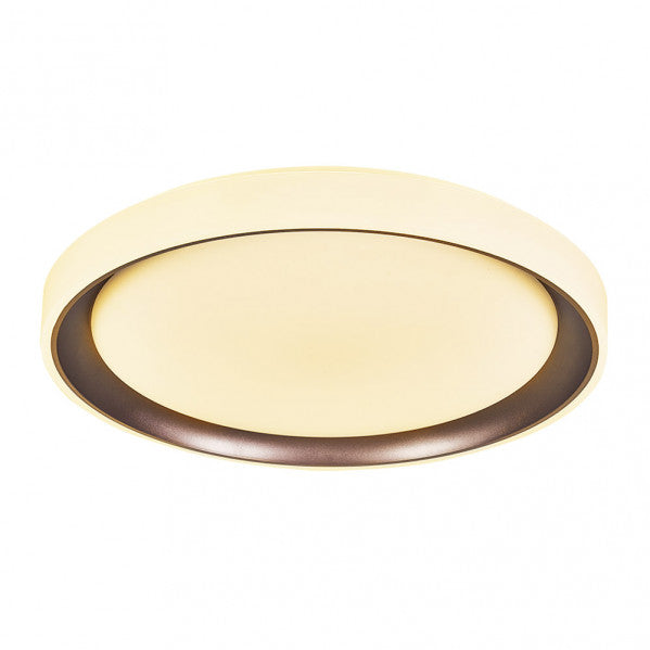 Plafón Luanda 72W Marrón, vista lateral mostrando sus dimensiones.