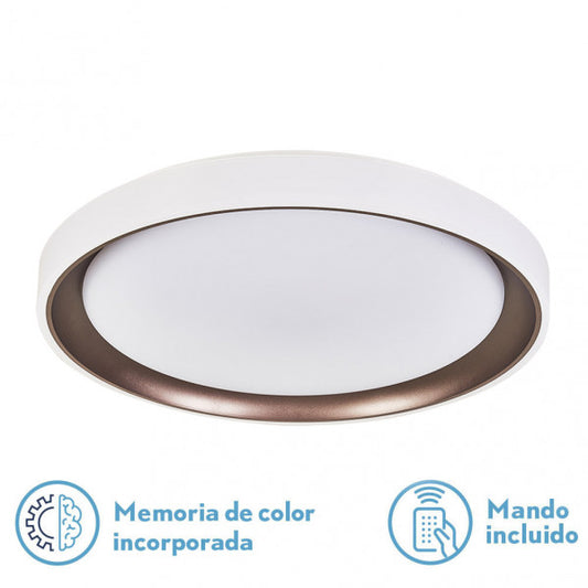 Plafón LED Luanda 72W 49,5 cm Regulable con Mando Marrón Fabrilamp - vista principal | Fabrilamp / Abrila