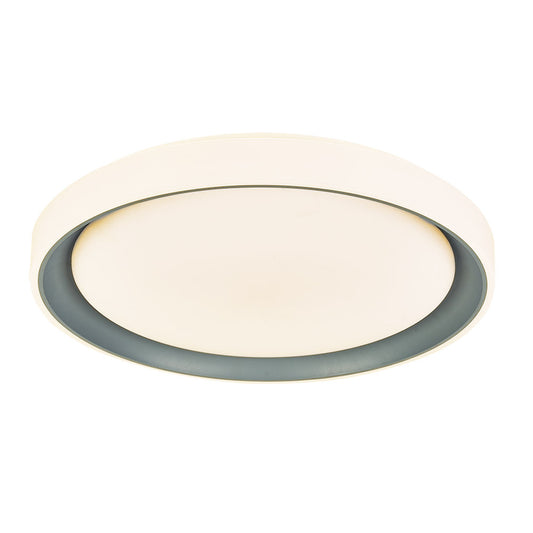 Plafón Luanda fabricado en Metal color Gris con difusor Blanco