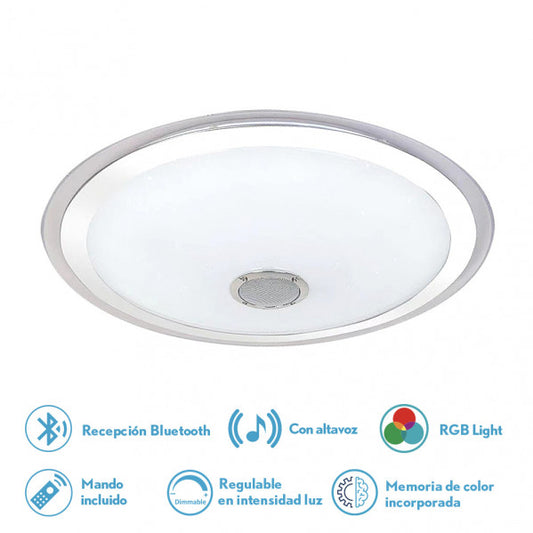 Plafón Magallanes 72W LED Blanco/Cromo - Vista frontal